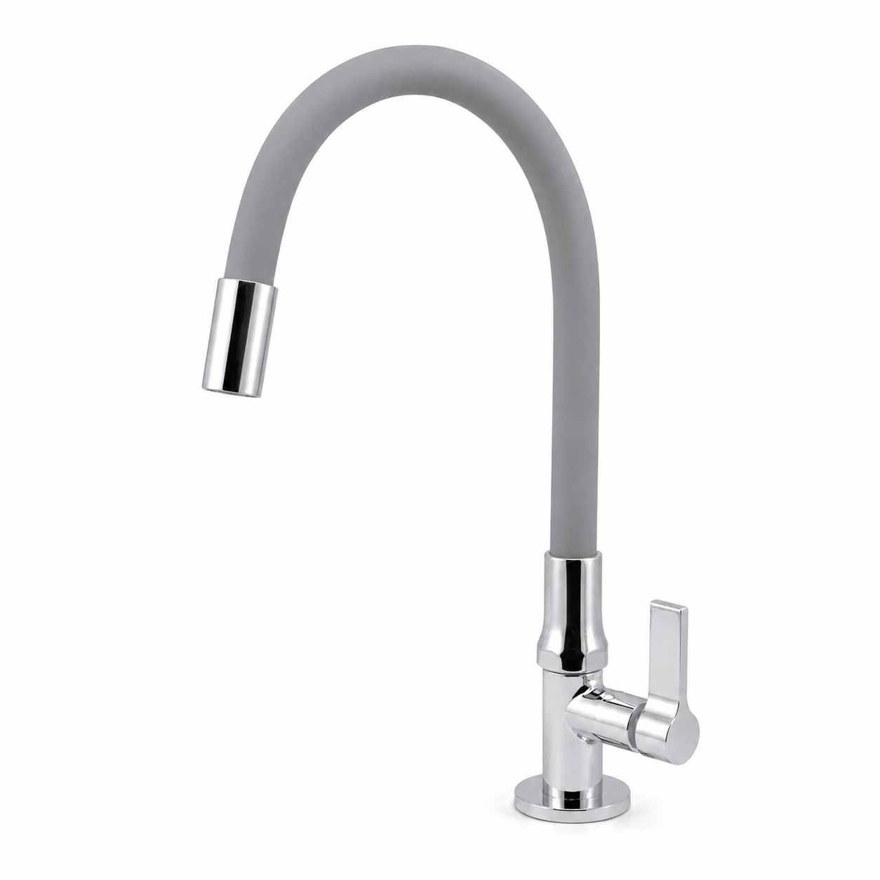Torneira Cozinha Mesa Bica Gourmet Cinza Móvel 3/4 C70 1/4 Volta